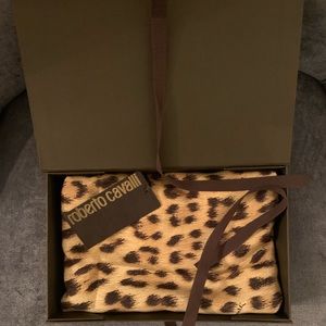 Roberto Cavalli Animal Print Silk Scarf